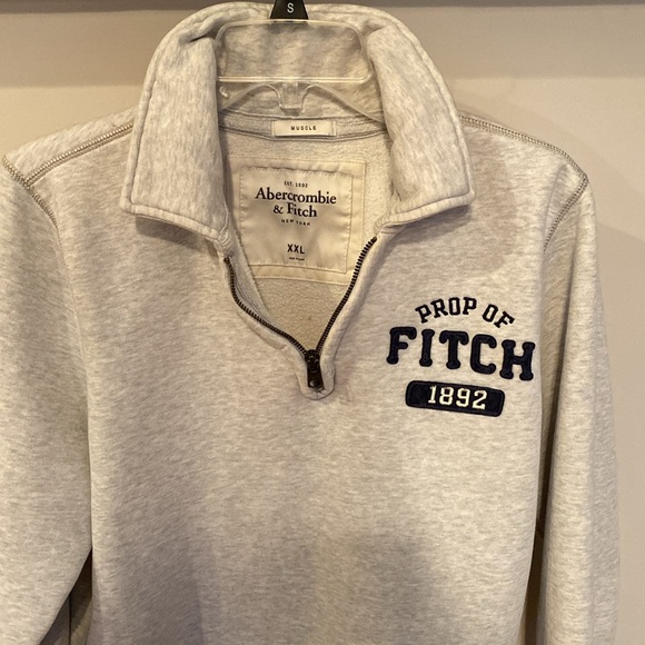 Abercrombie & Fitch 1/4 Zip Sweatshirt Y2K Preppy Vtg - Picture 5 of 13